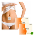 Slim Patch: presentación de la caja naranja y ejemplo visual del parche sobre el abdomen